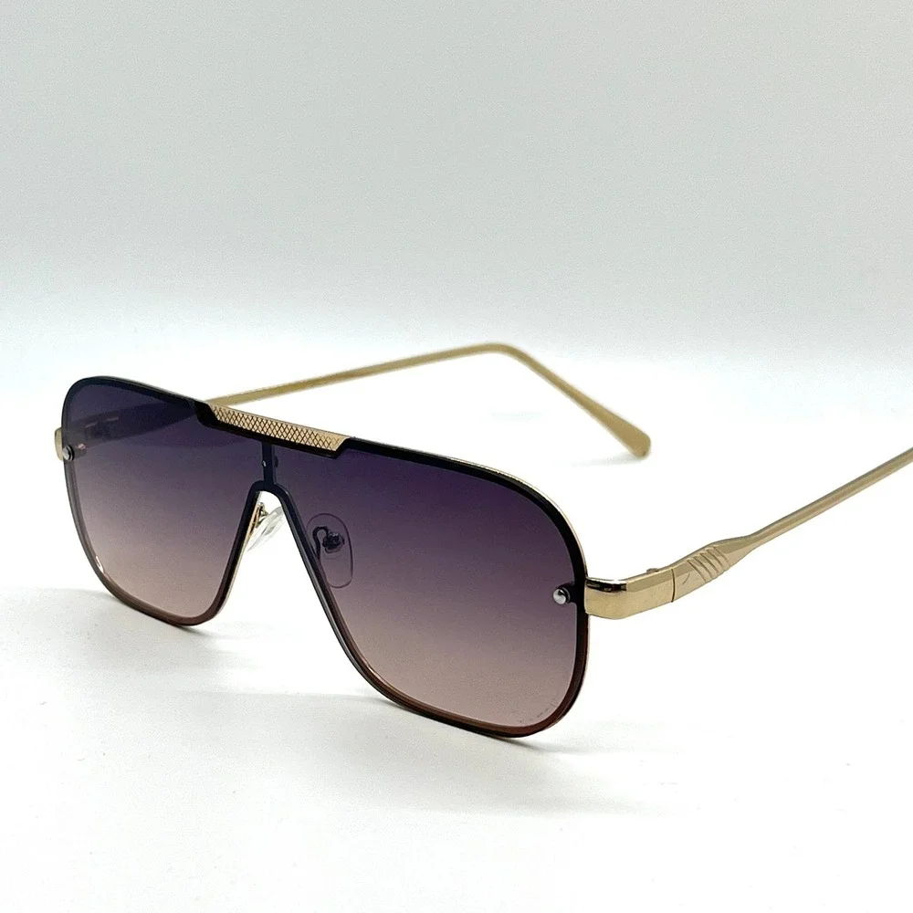 Aviator Sunglasses Gold Frame Brown Gradient Lens Fashion Sun Glasses Lentes New